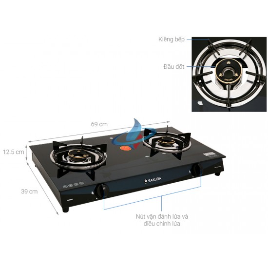 Bếp gas đôi Sakura SA-695SG 